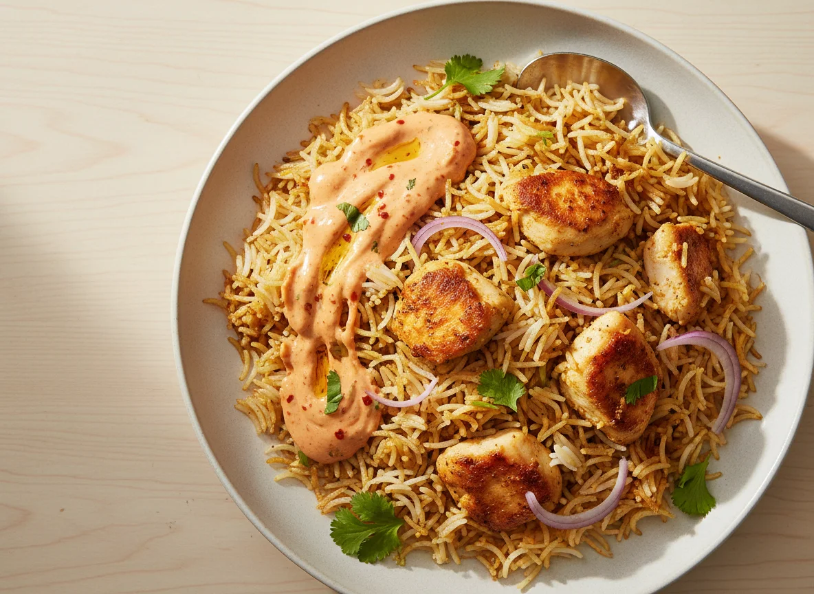 Chicken Biryani with Spicy Mayo photo
