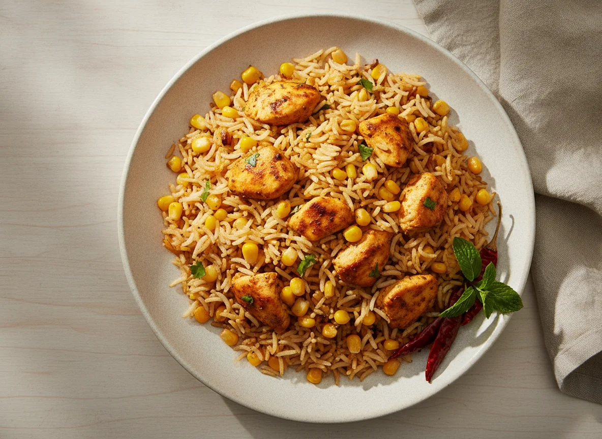 Chicken Biryani with Sweetcorn photo