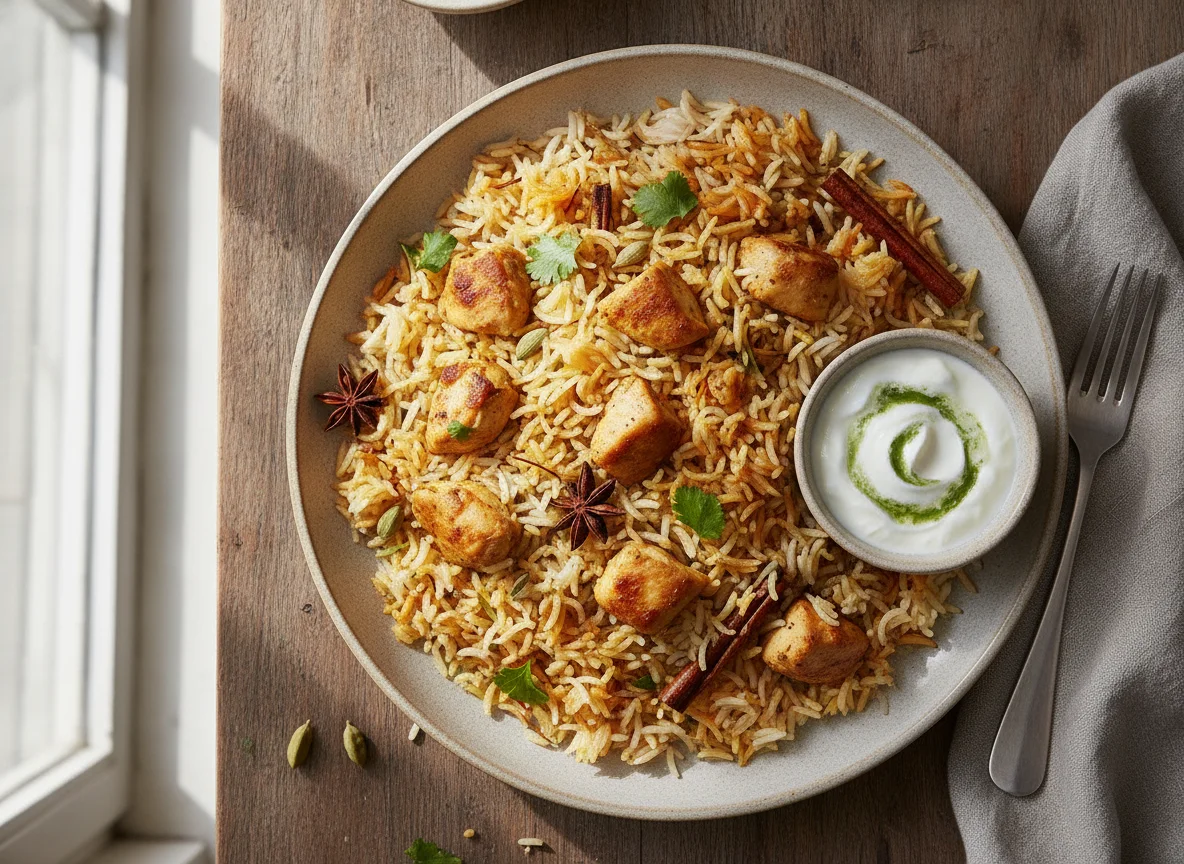 Chicken Biryani with Yogurt photo