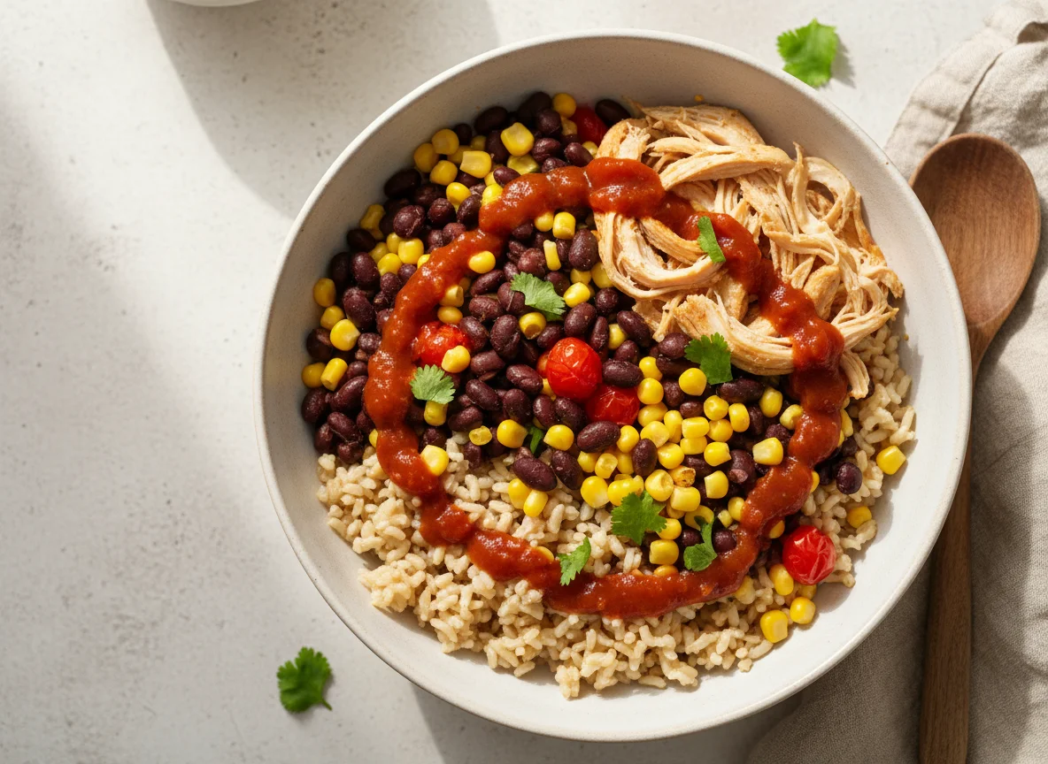 Chicken, Black Bean and Corn Rice Bowl photo