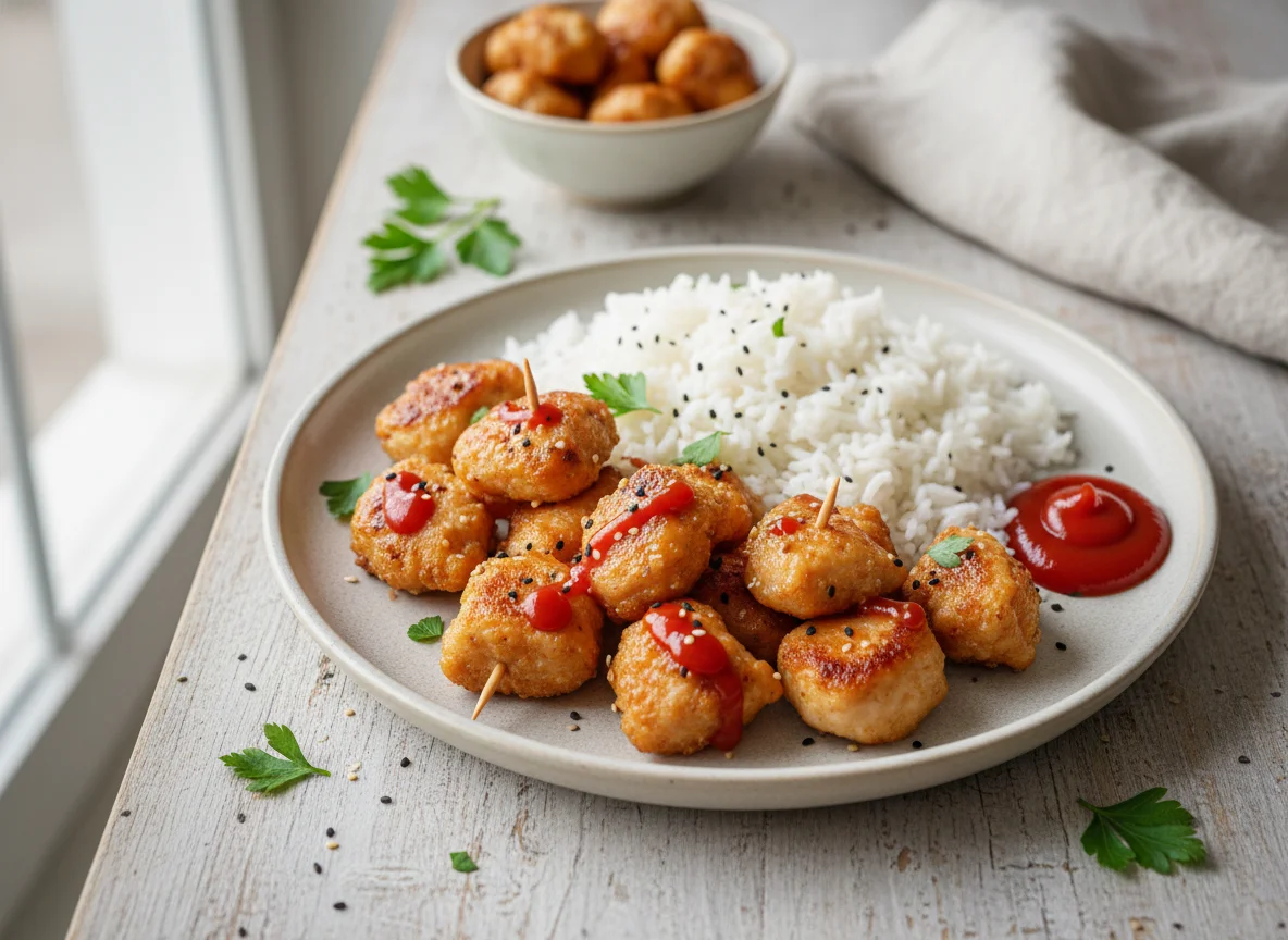 Chicken Breast Bites with Rice photo