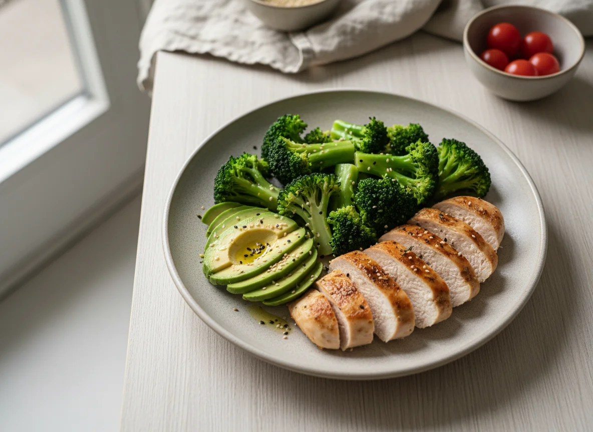 Chicken, Broccoli and Avocado photo