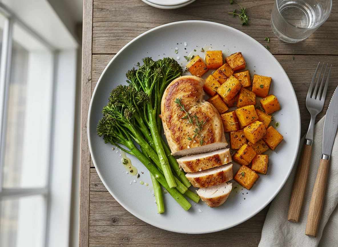 Chicken, Broccolini, and Squash Meal photo