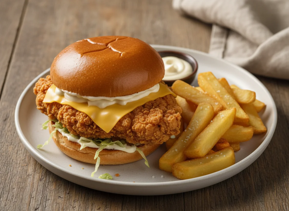 Chicken Burger with Chips photo