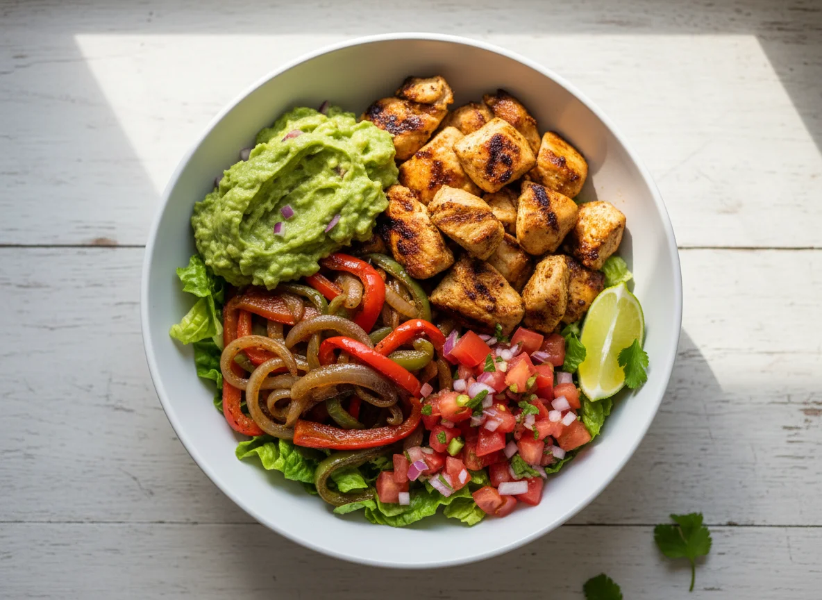 Chicken Burrito Bowl with Guacamole photo