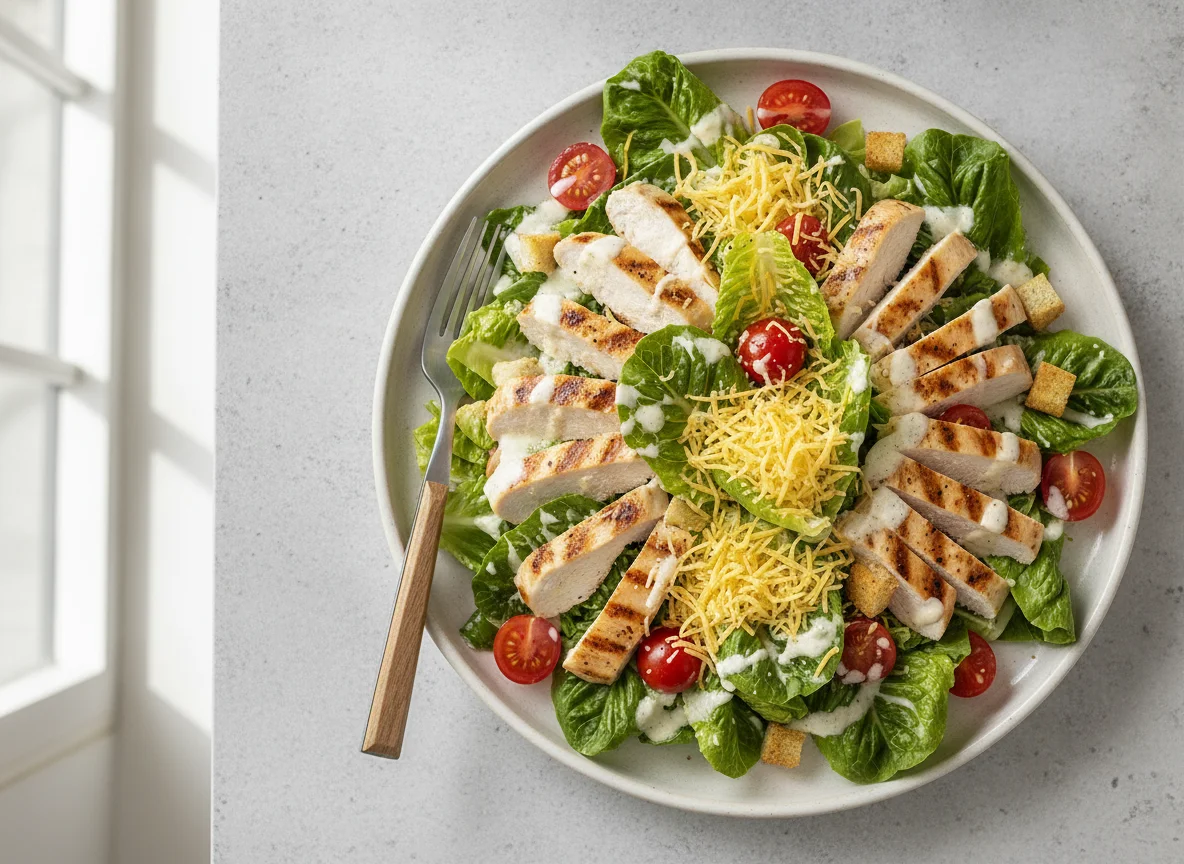Chicken Caesar Salad with Cherry Tomatoes photo