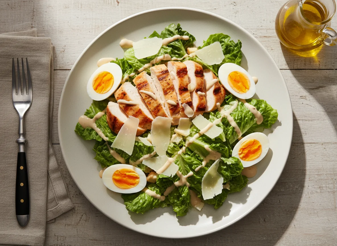 Chicken Caesar Salad with Egg photo