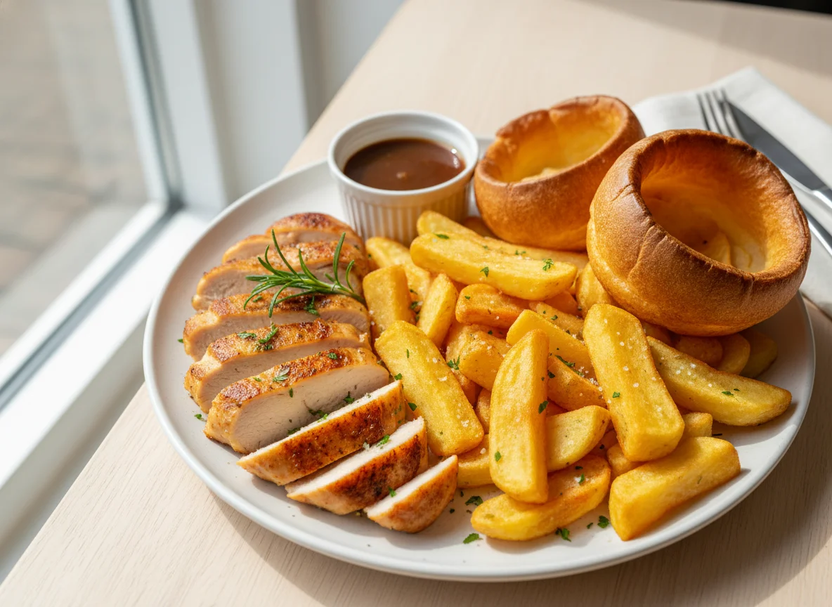 Chicken, Chips and Yorkshire Puddings photo