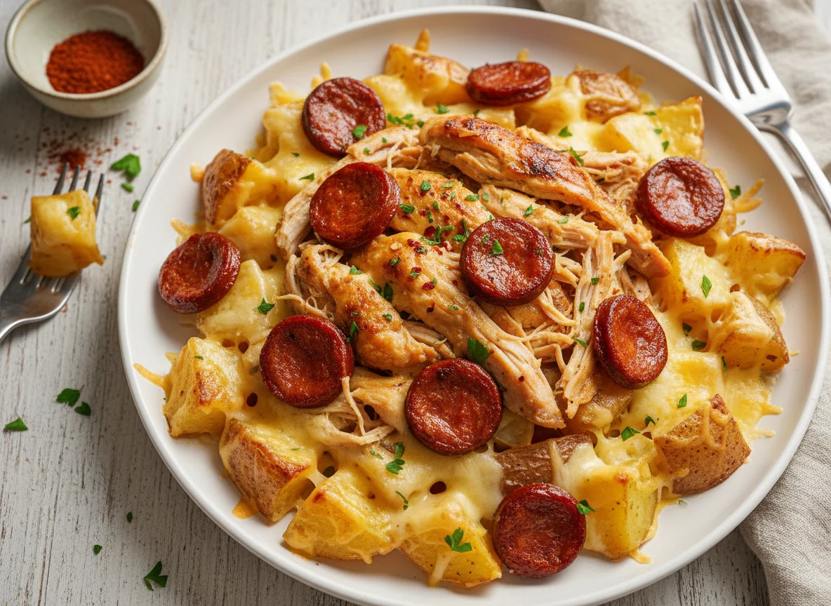 Chicken, Chorizo and Cheesy Potatoes photo