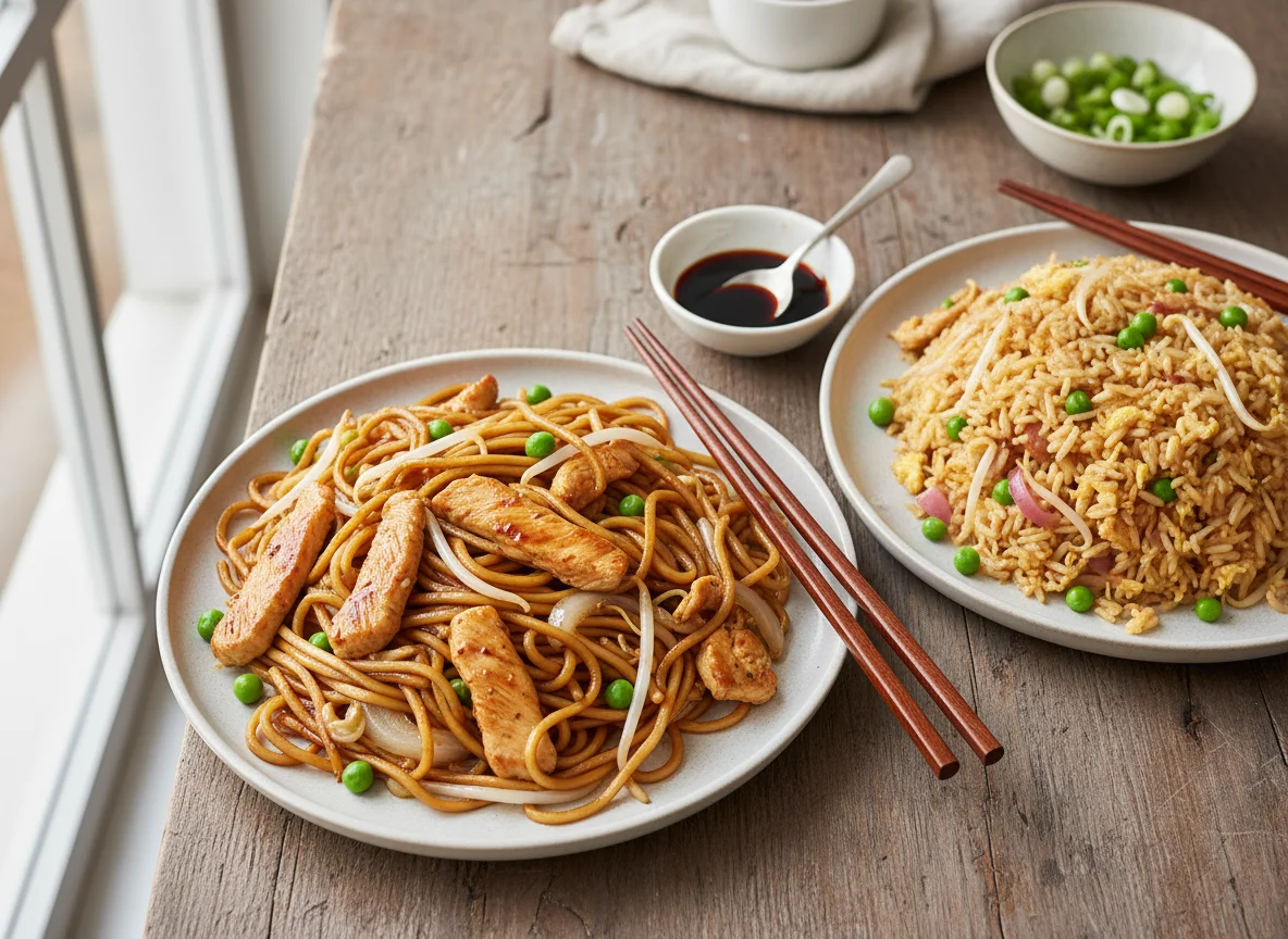 Chicken Chow Mein and Special Fried Rice photo