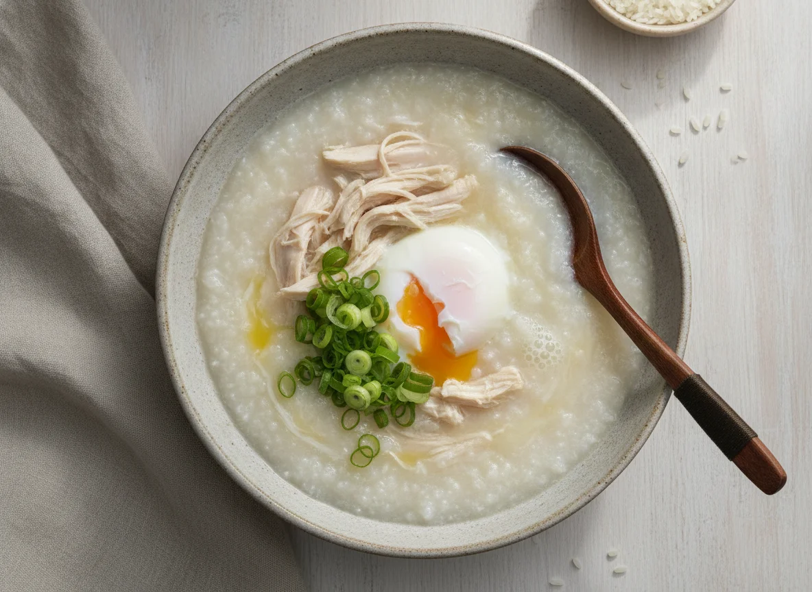 Chicken Congee with Egg photo