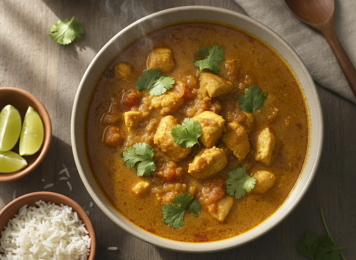 Chicken curry soup photo