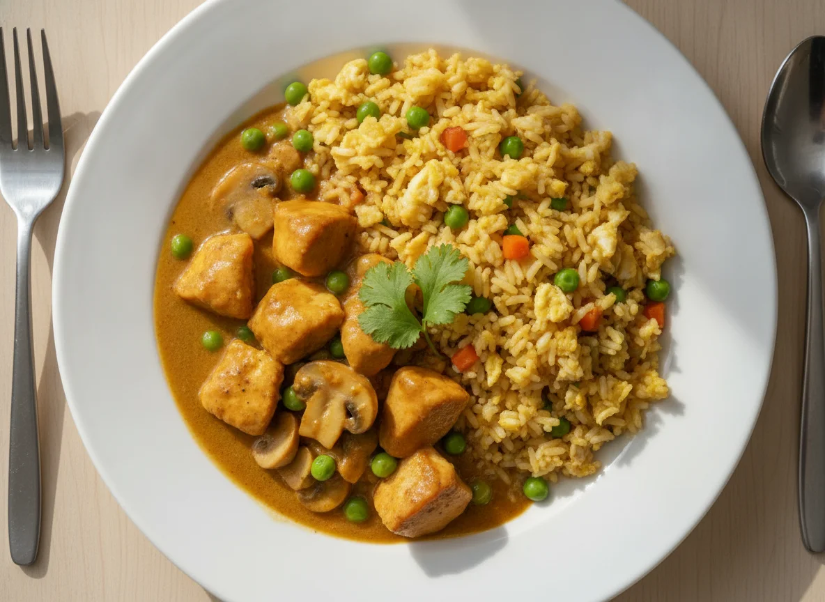 Chicken Curry with Egg Fried Rice photo