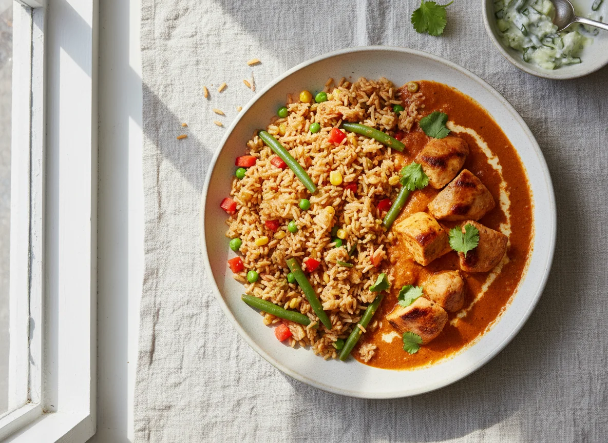 Chicken Curry with Fried Rice photo