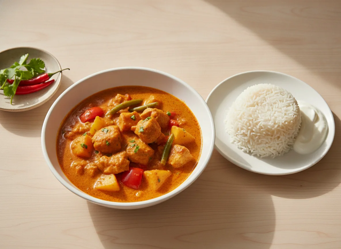 Chicken Curry with Rice and Yogurt photo