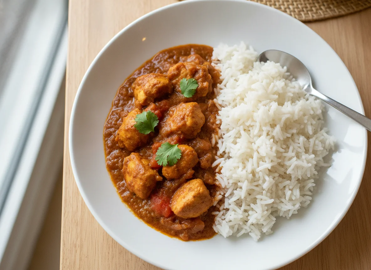 Chicken Curry with Steamed Rice photo