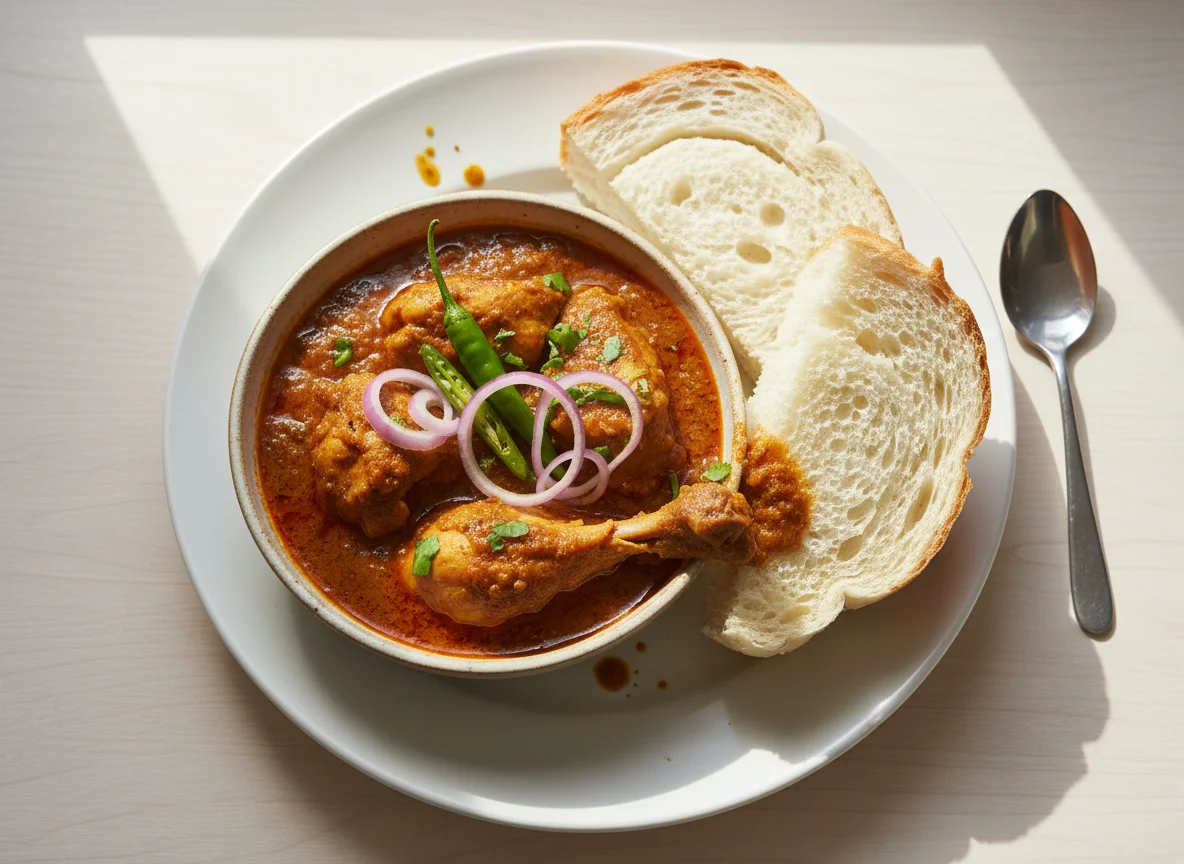 Chicken Curry with White Bread photo