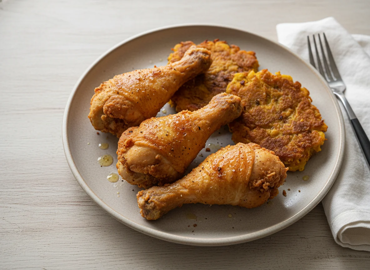 Chicken Drumstick and Fried Plantain/Sweet Potato photo