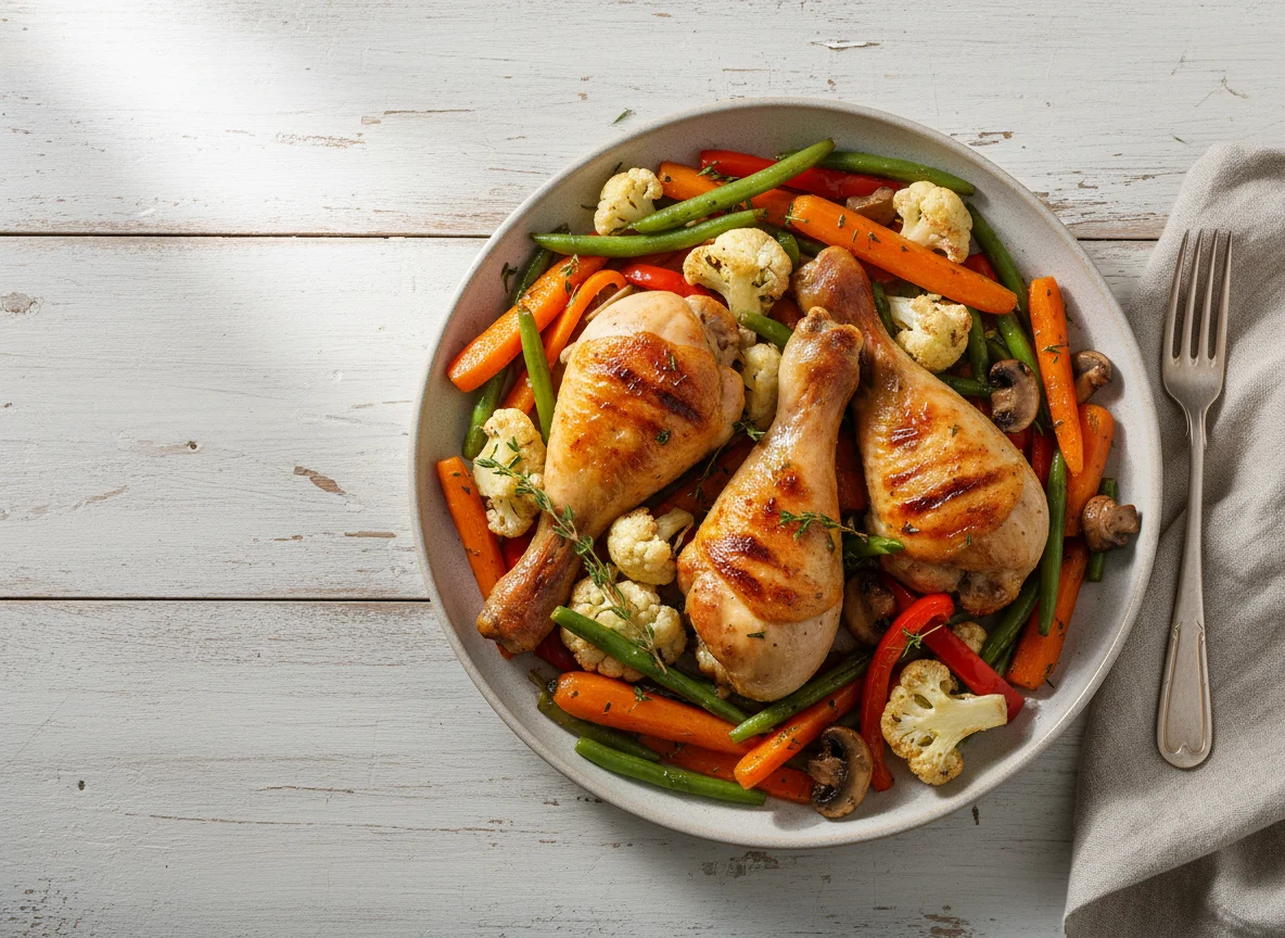 Chicken Drumsticks with Mixed Vegetables photo