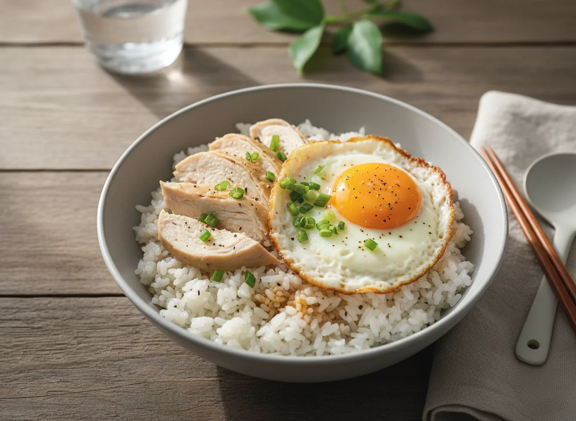 Chicken, Egg and Rice Bowl photo