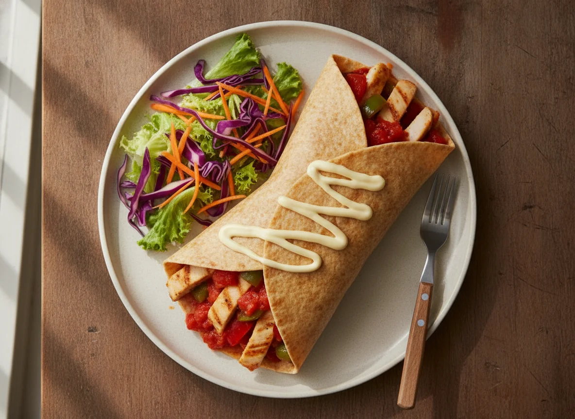 Chicken Fajita Wrap with Mixed Salad photo