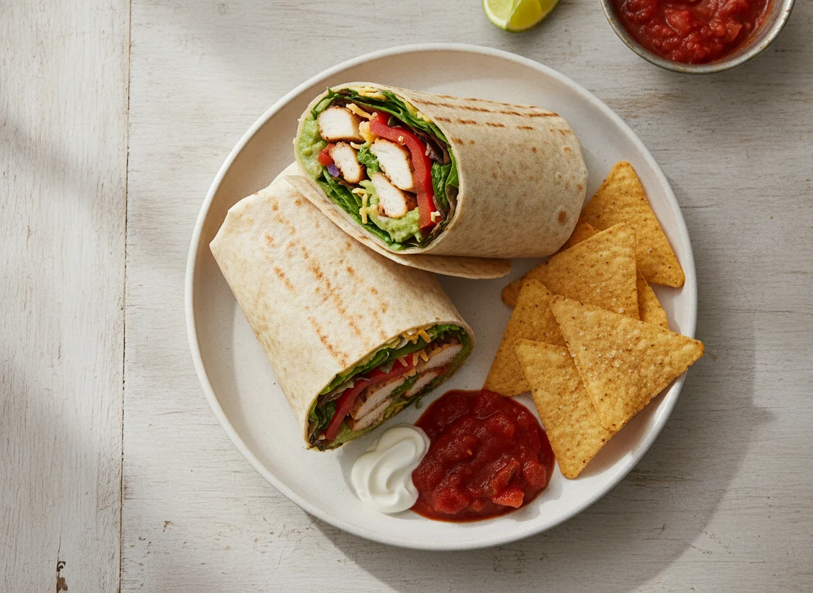 Chicken Fajita Wrap with Tortilla Chips photo
