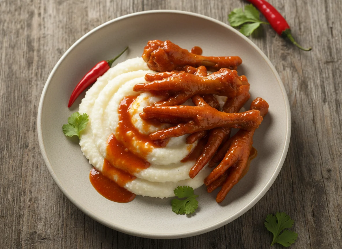Chicken Feet with Pap and Sauce photo