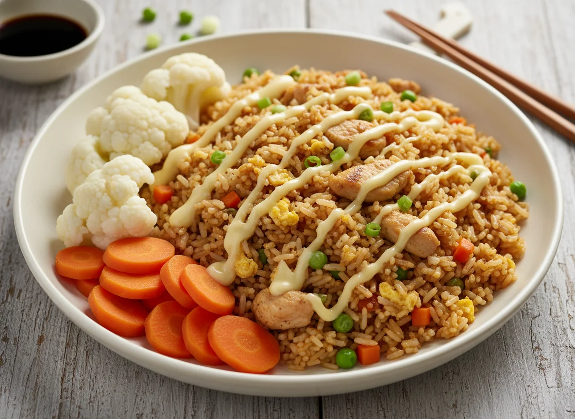 Chicken Fried Rice with Steamed Vegetables photo