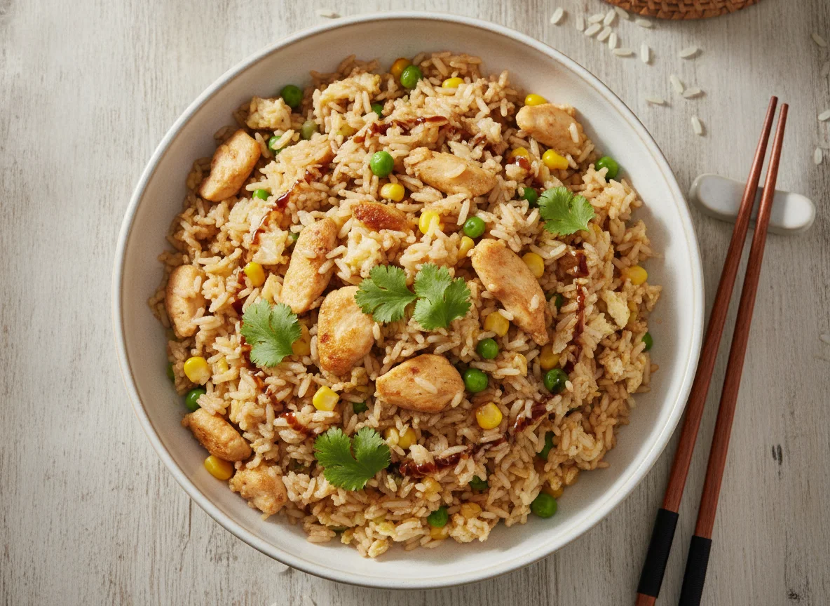 Chicken Fried Rice with Vegetables and Egg photo