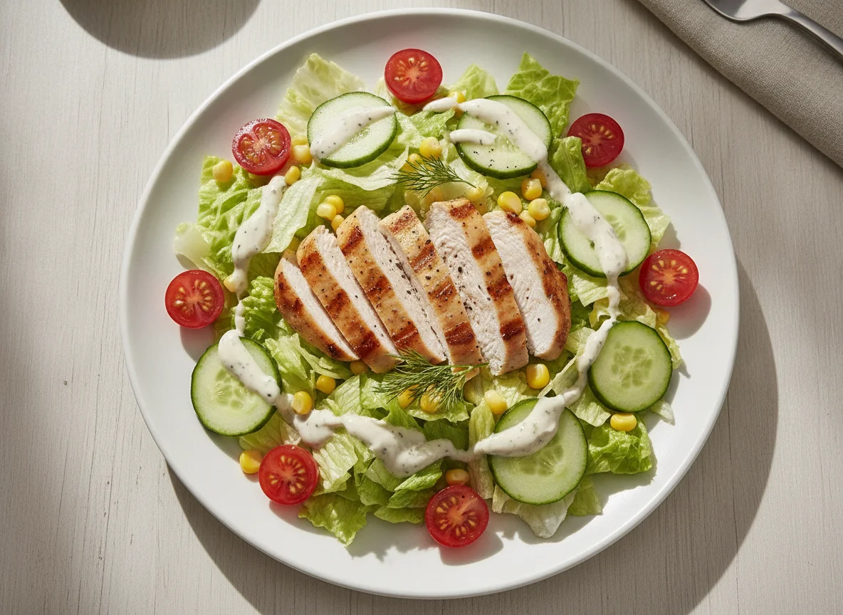Chicken Garden Salad with Creamy Dressing photo