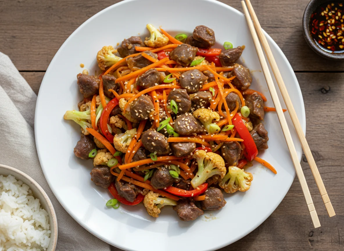Chicken Gizzard and Vegetable Stir-fry photo