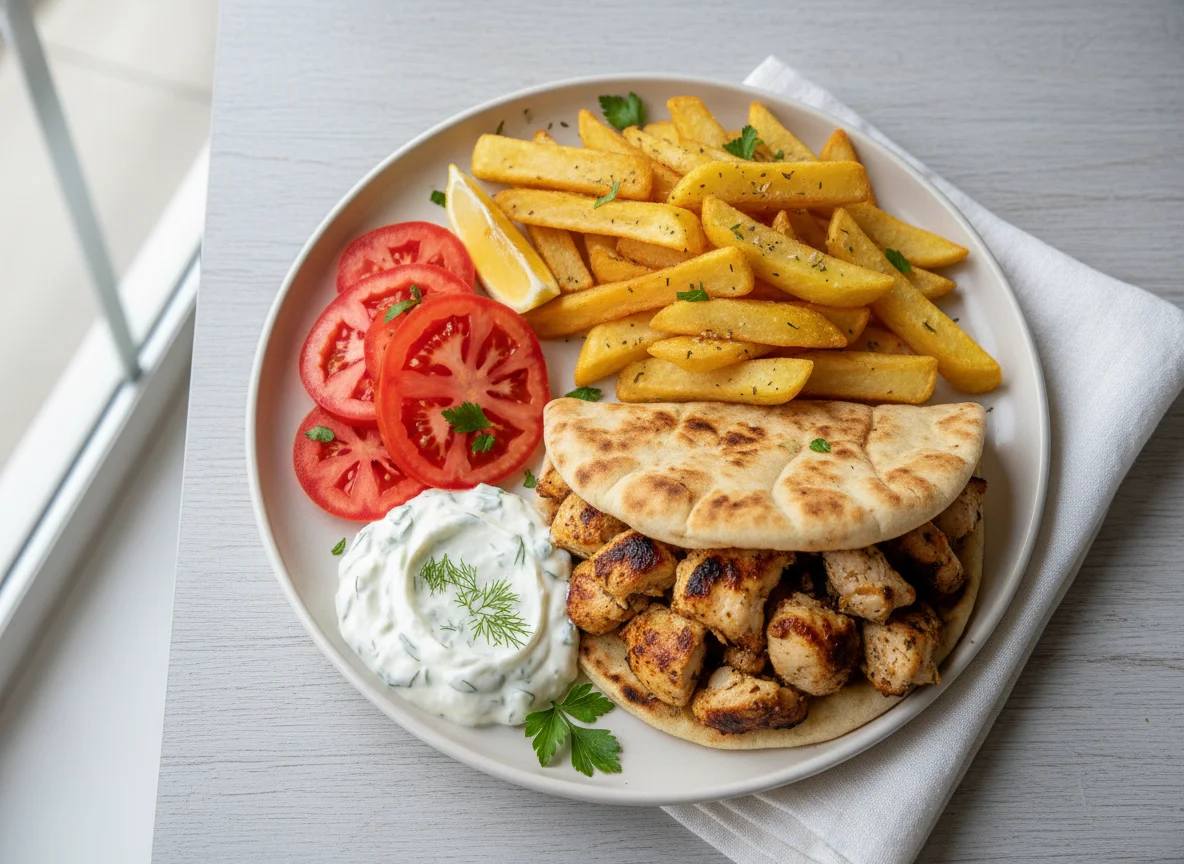 Chicken Gyro with Fries photo