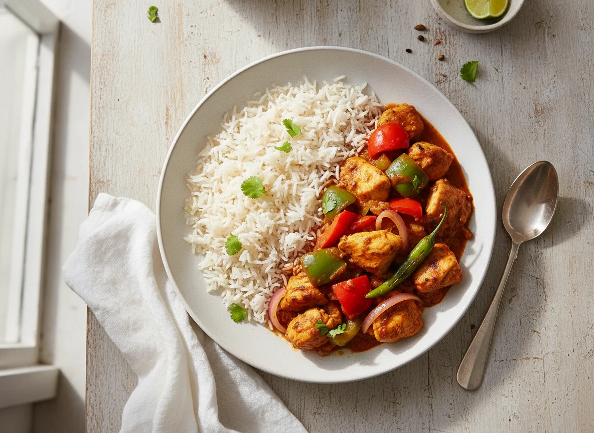 Chicken Jalfrezi with Basmati Rice photo