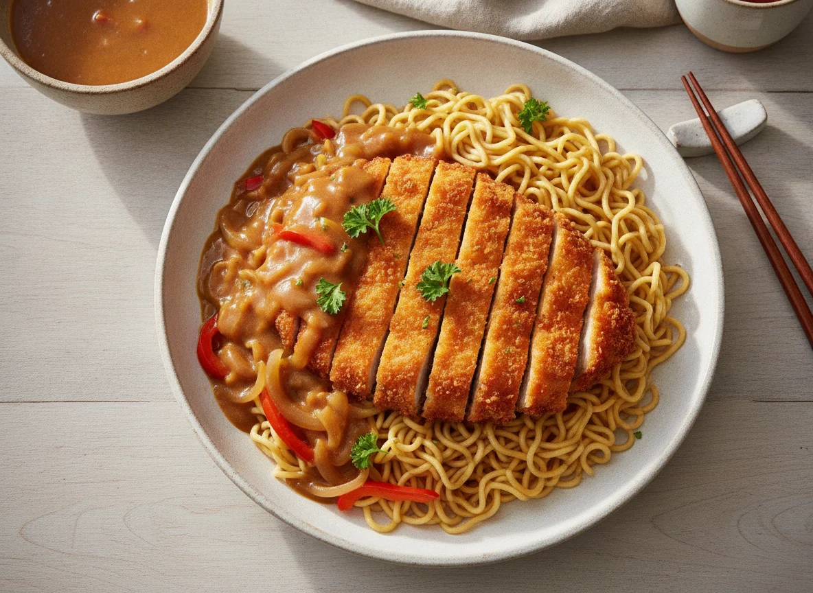 Chicken Katsu Curry with Noodles photo
