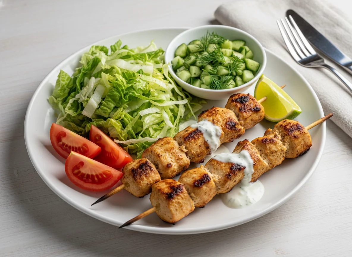 Chicken Kebab with Salad photo