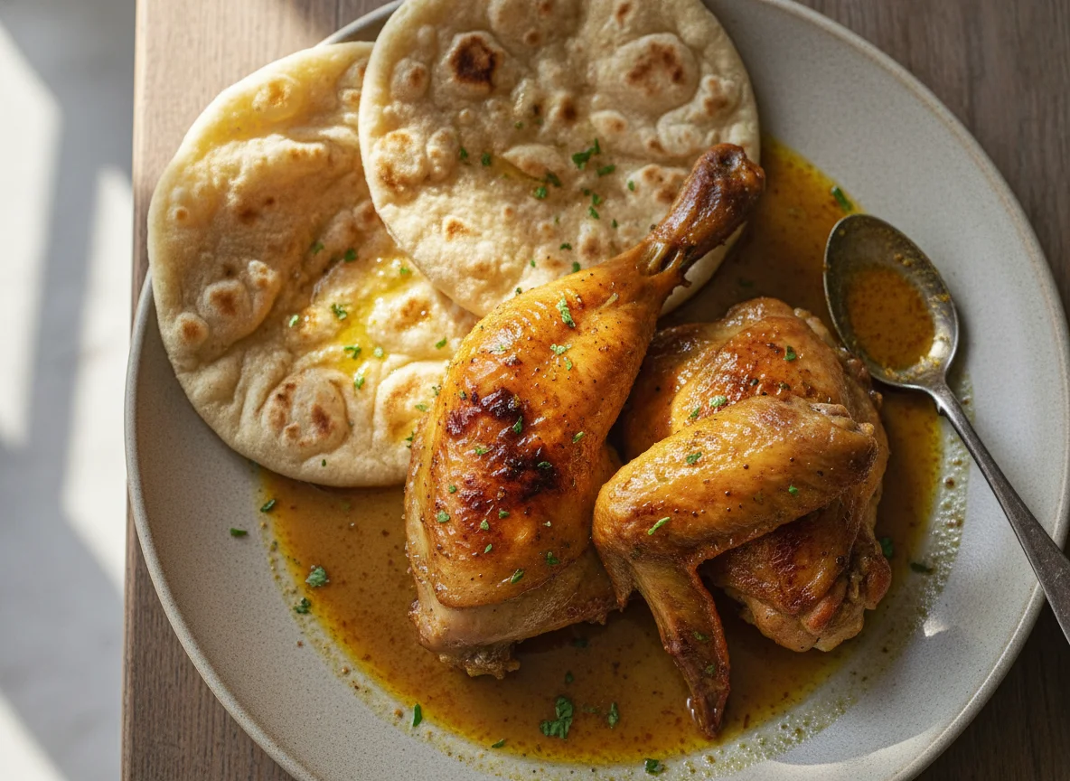 Chicken Leg with Flatbread photo