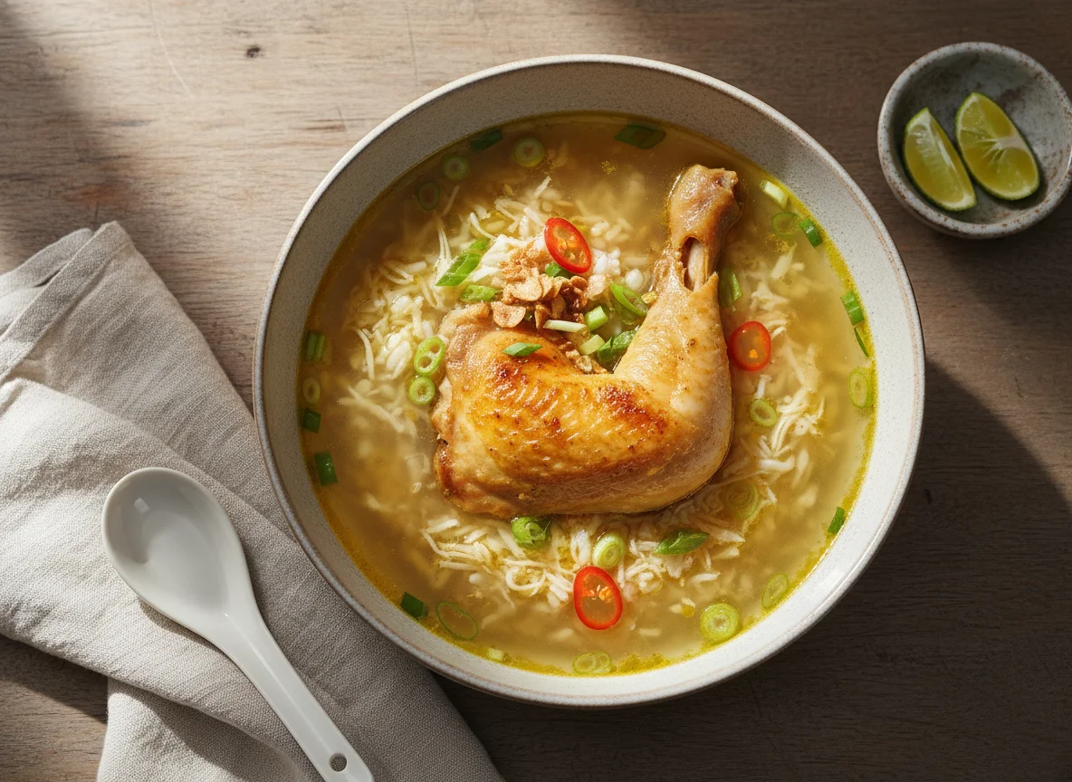 Chicken Leg with Rice Soup photo