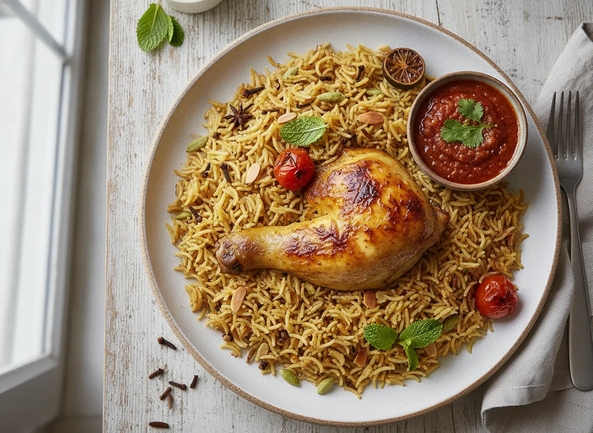 Chicken Machboos with Basmati Rice photo