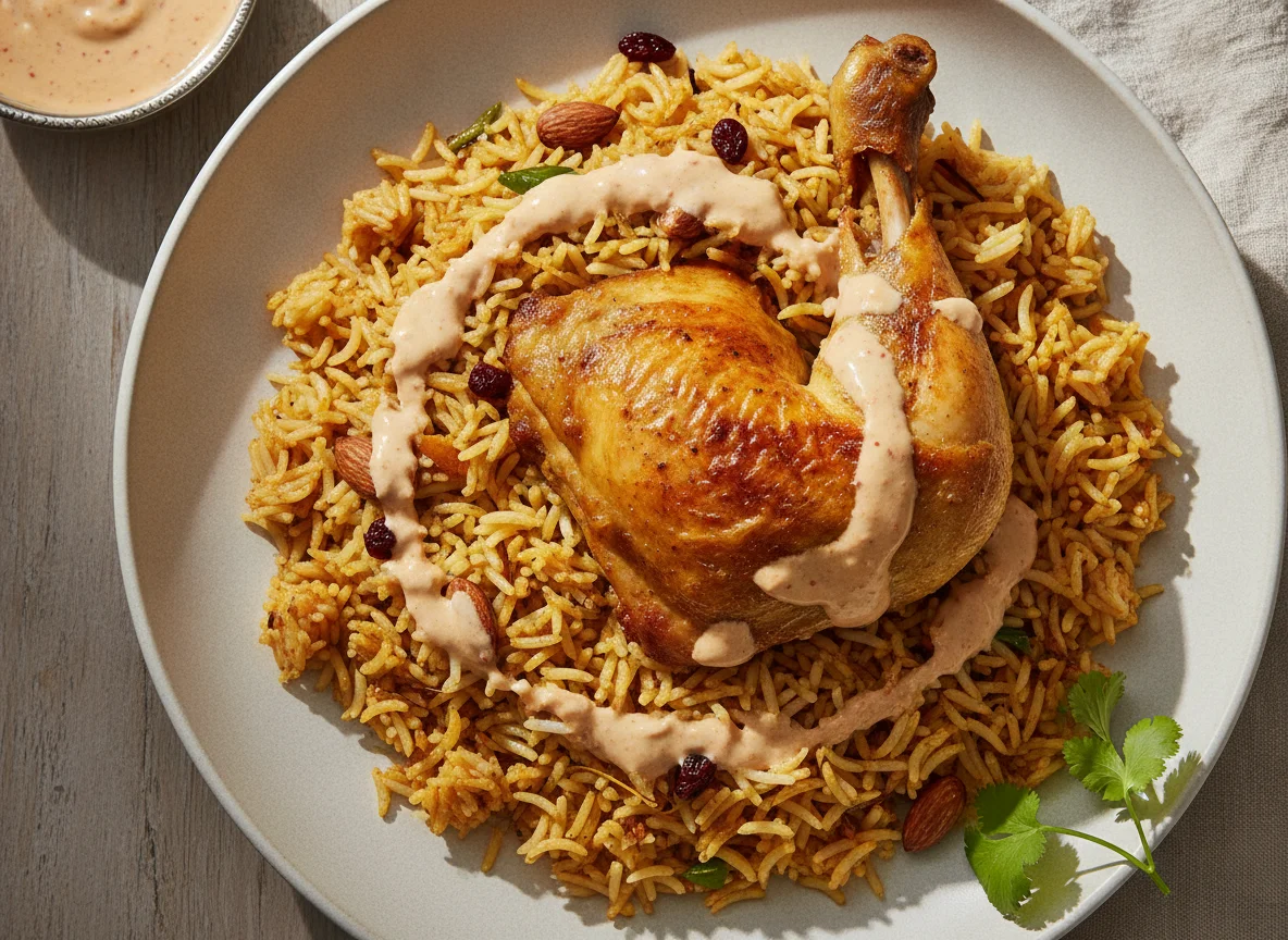 Chicken Machboos with Creamy Sauce photo