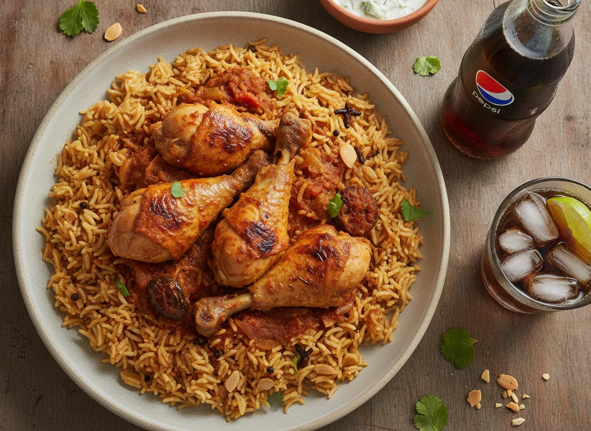 Chicken Machboos with Pepsi photo