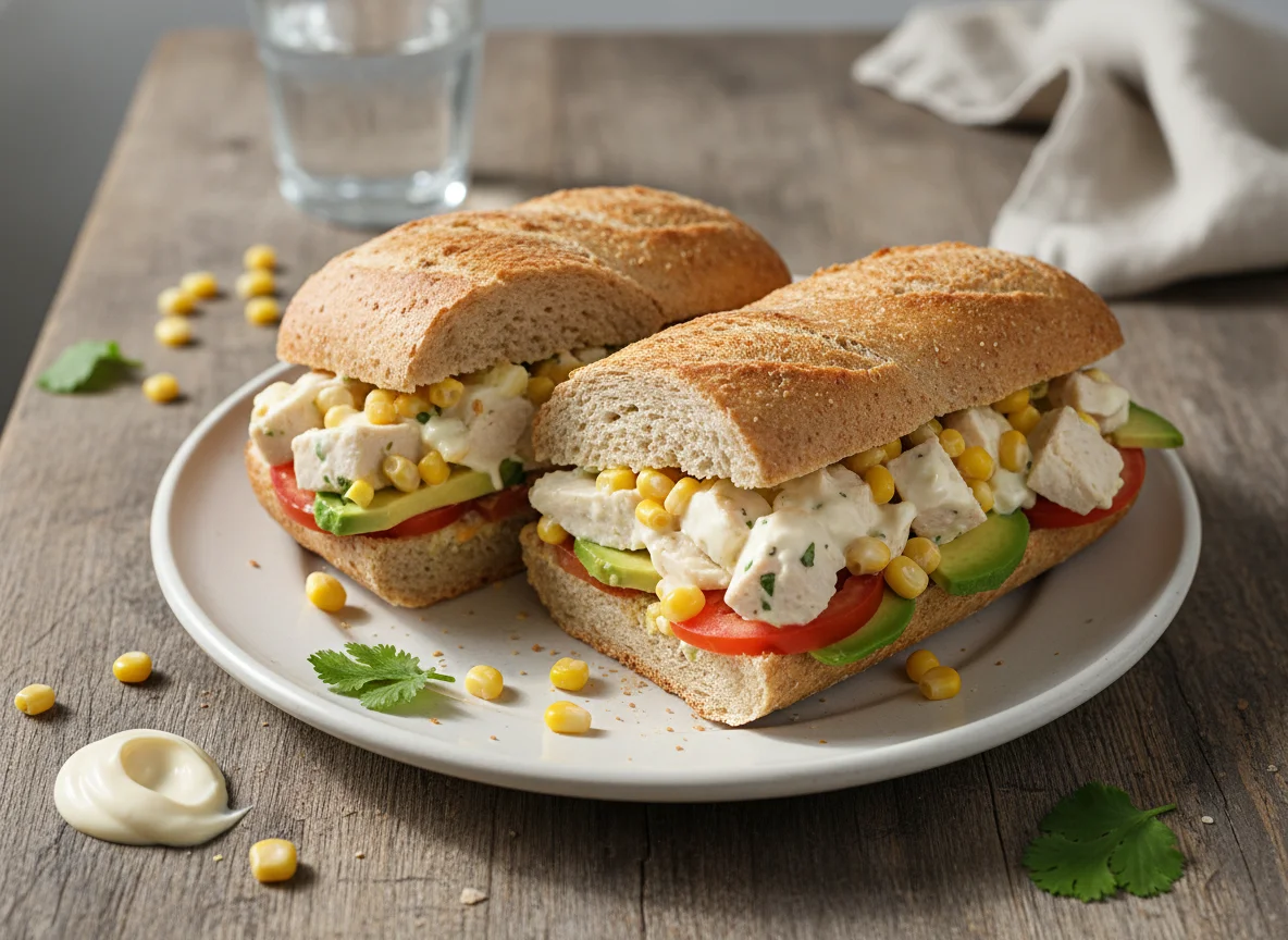 Chicken mayo baguette photo