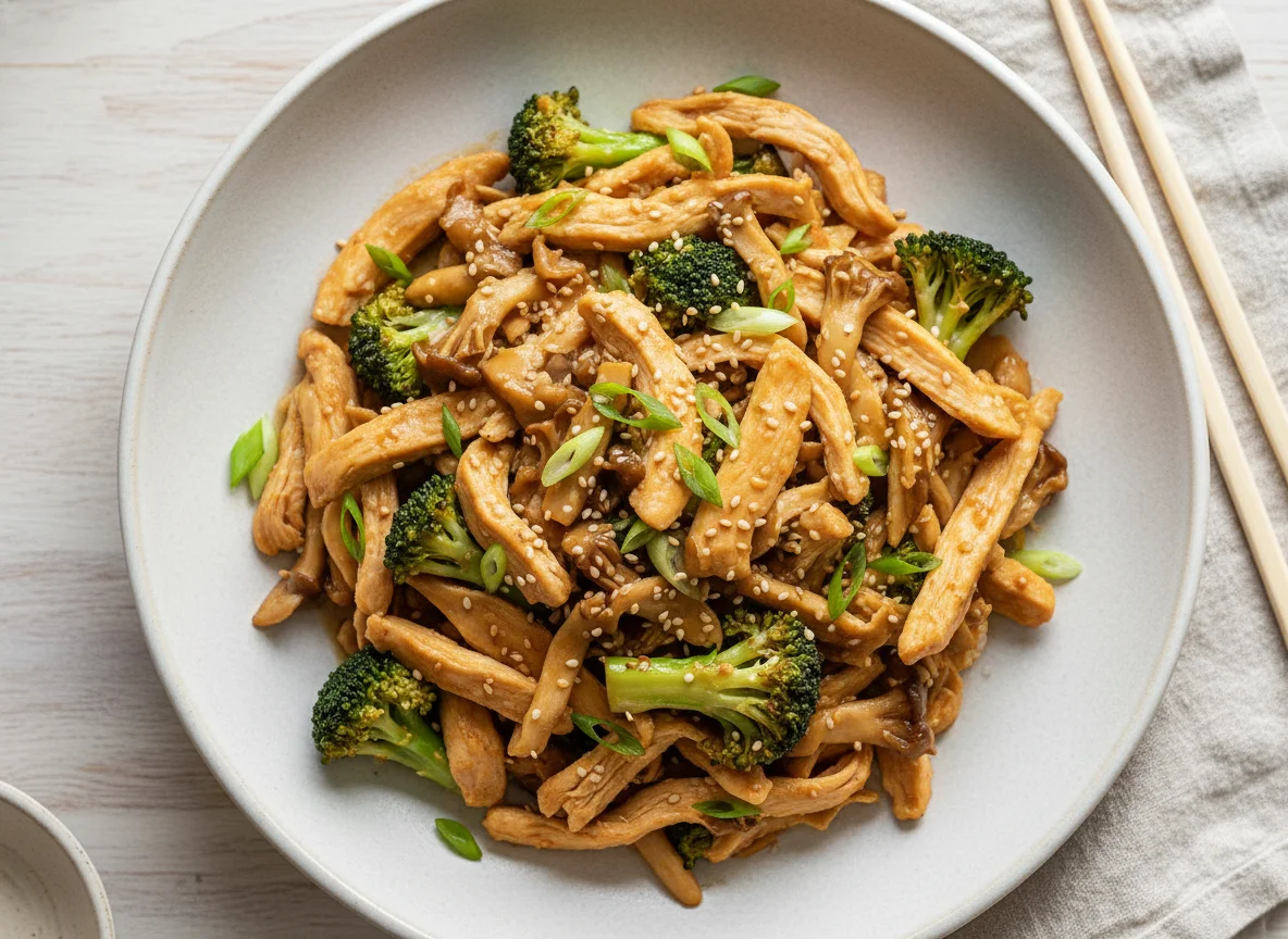 Chicken, Mushroom and Broccoli Stir-fry photo
