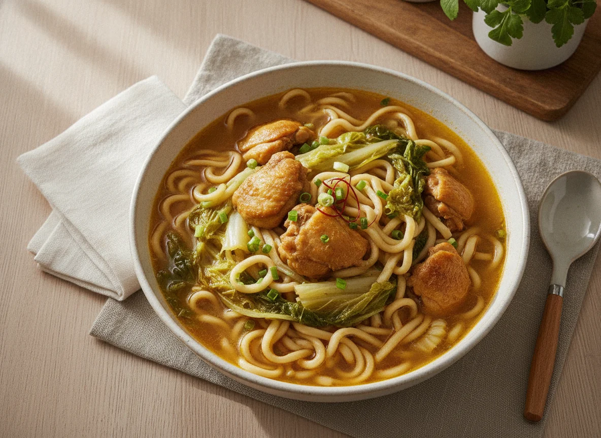 Chicken Noodle Soup with Cabbage photo