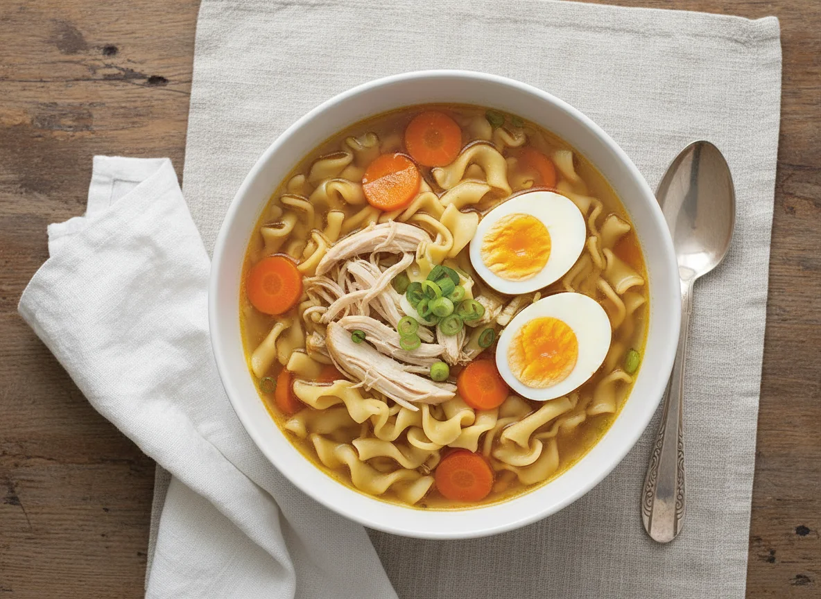 Chicken Noodle Soup with Egg photo