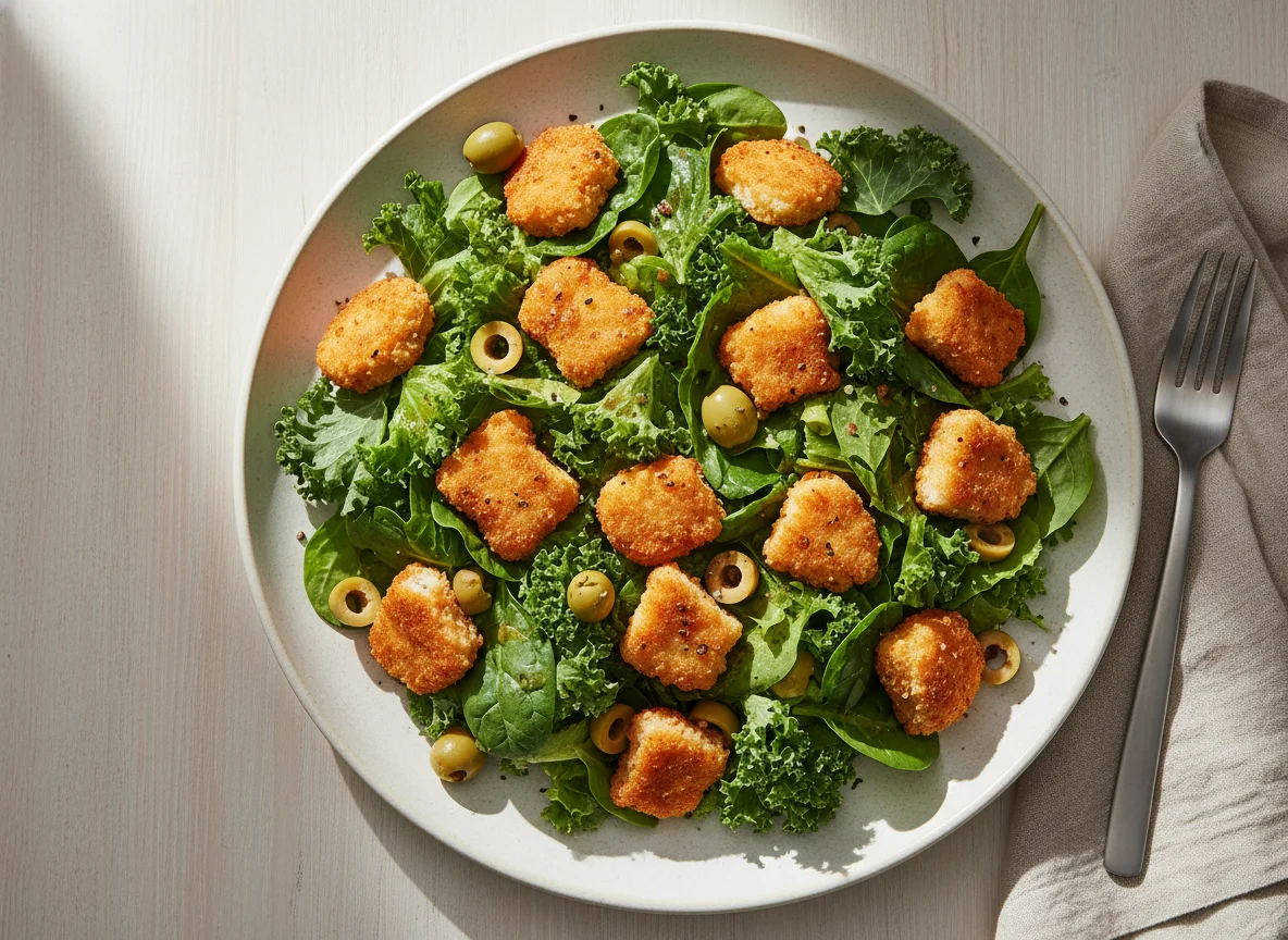 Chicken Nugget Salad with Olives photo