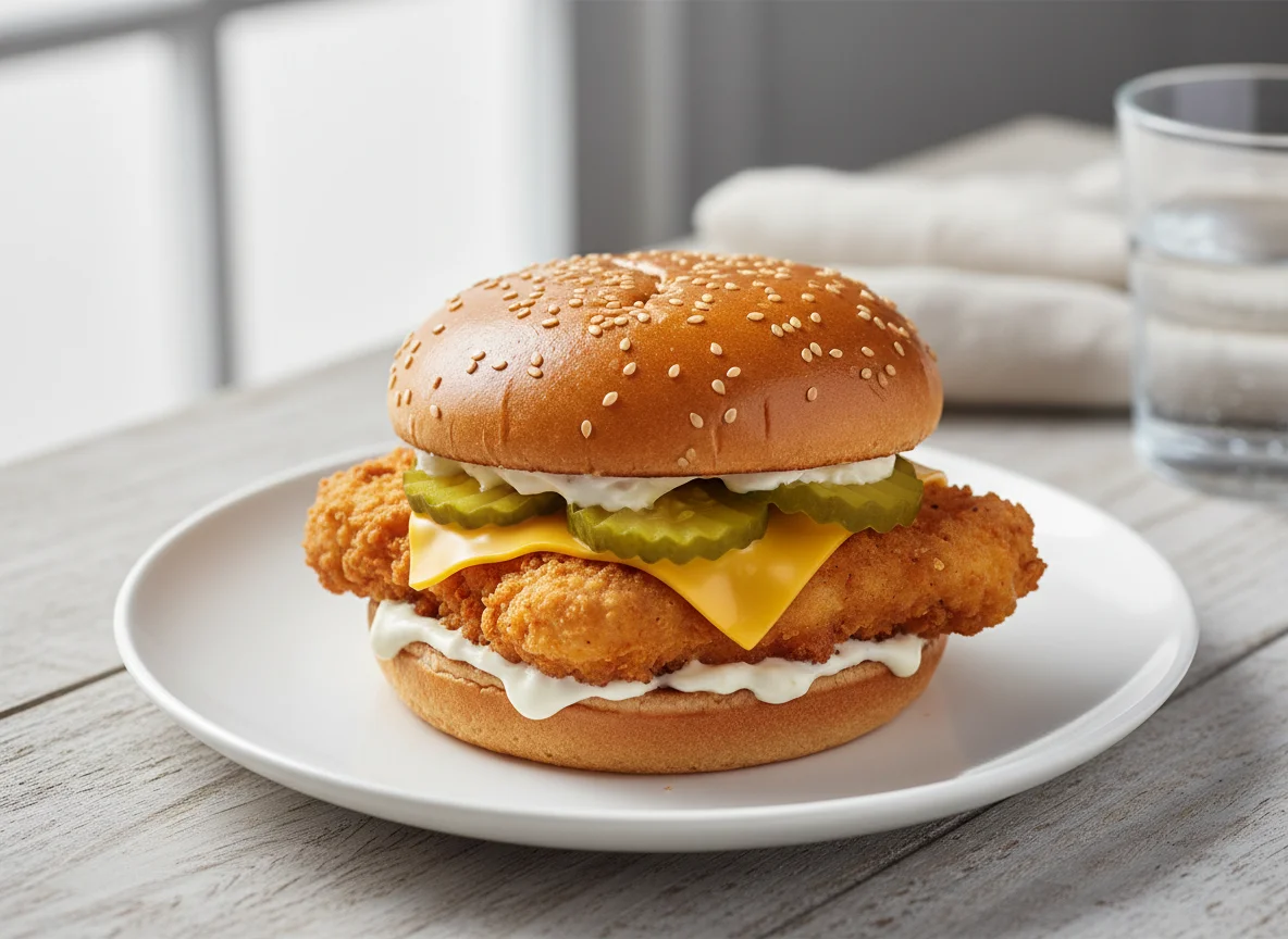 Chicken or Fish Burger with Cheese photo