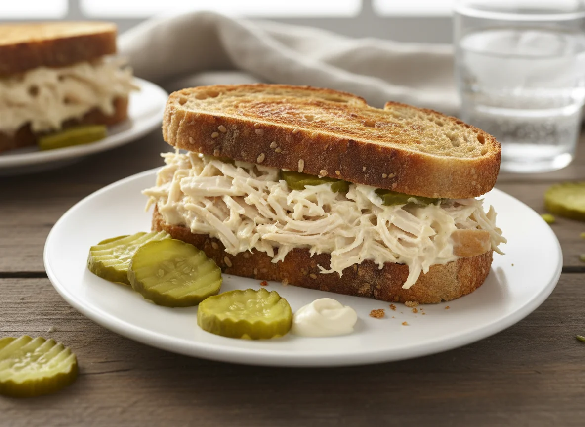 Chicken or Turkey Sandwich with Pickles photo
