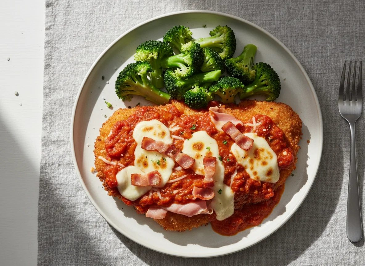 Chicken Parmigiana with Broccoli photo