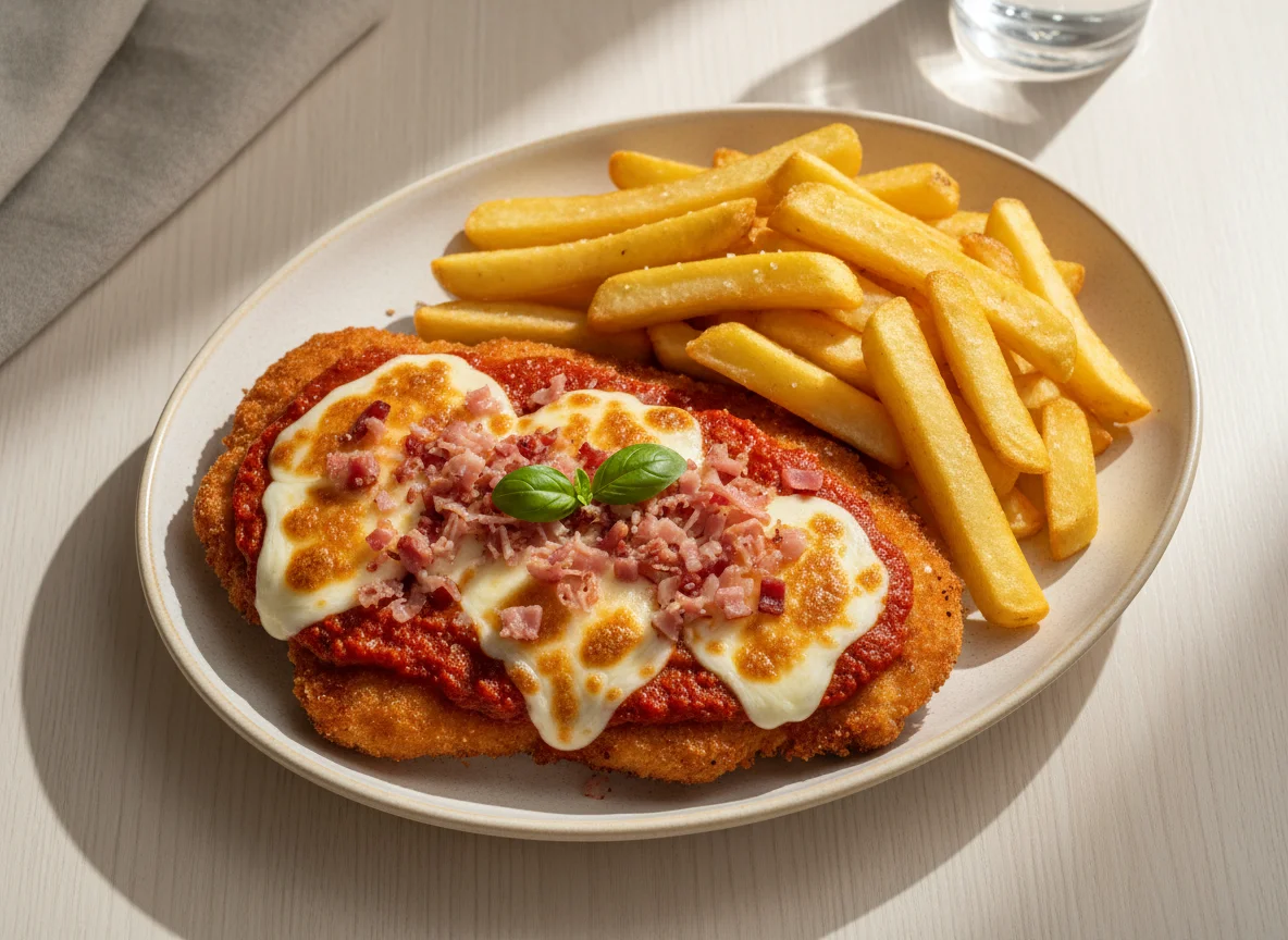 Chicken Parmigiana with Chips photo