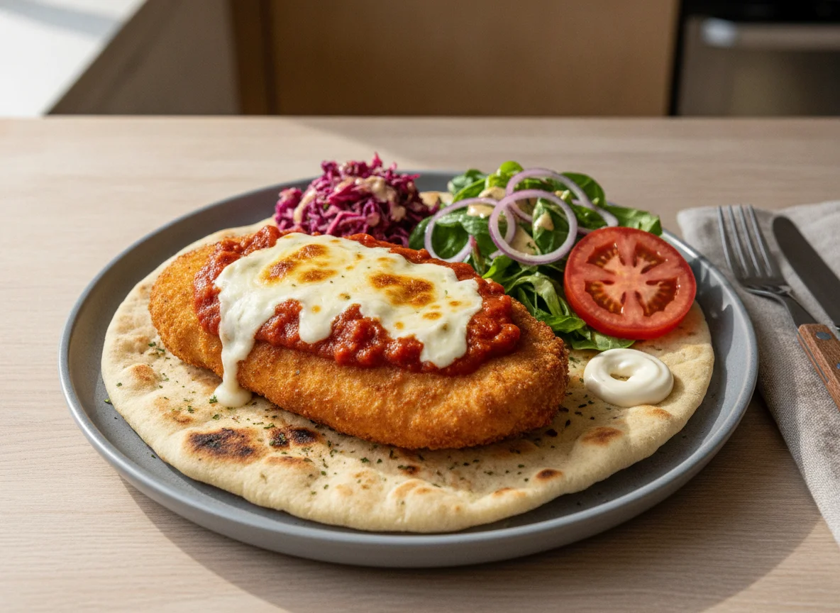 Chicken Parmo on Flatbread photo